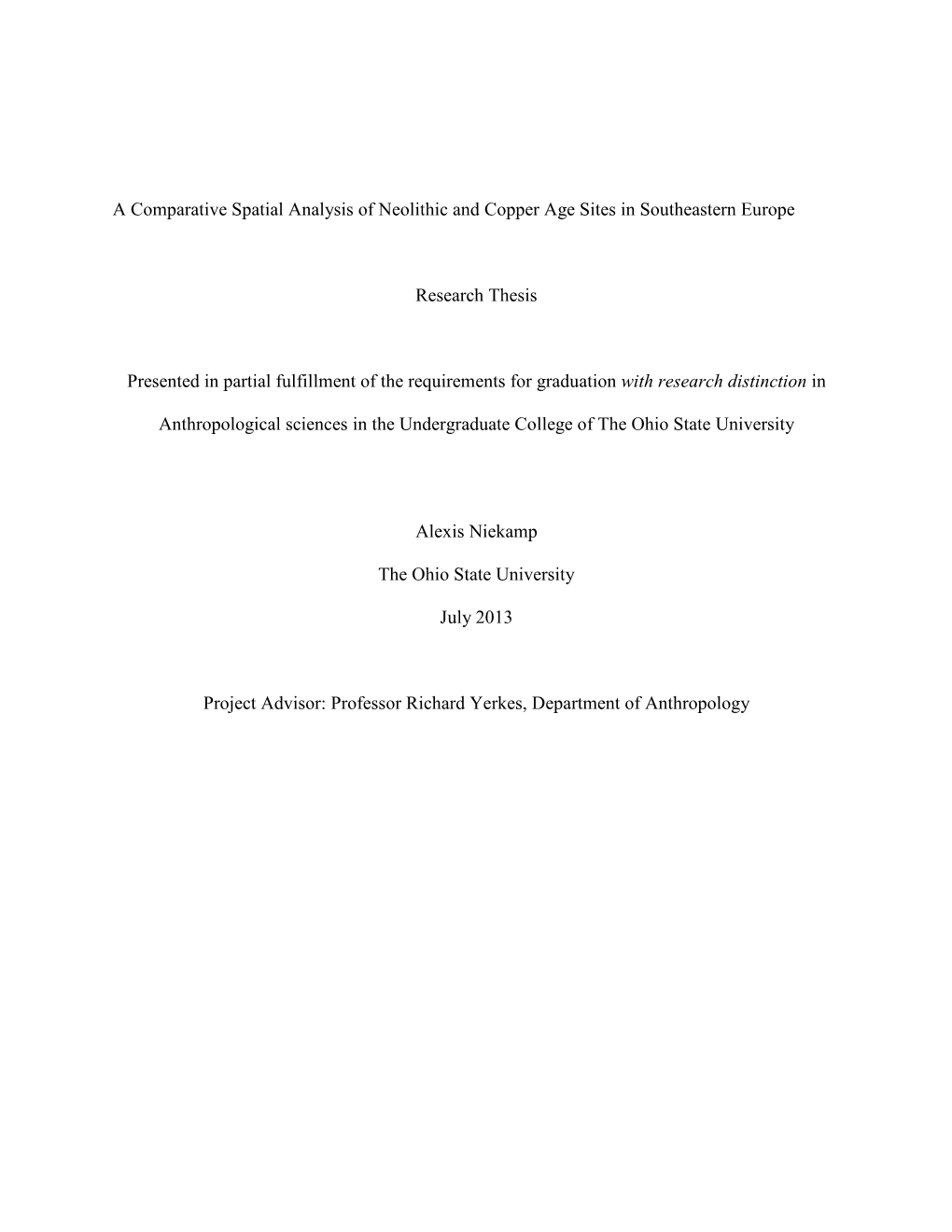 A Comparative Spatial Analysis of Neolithic and Copper Age Sites in Southeastern Europe