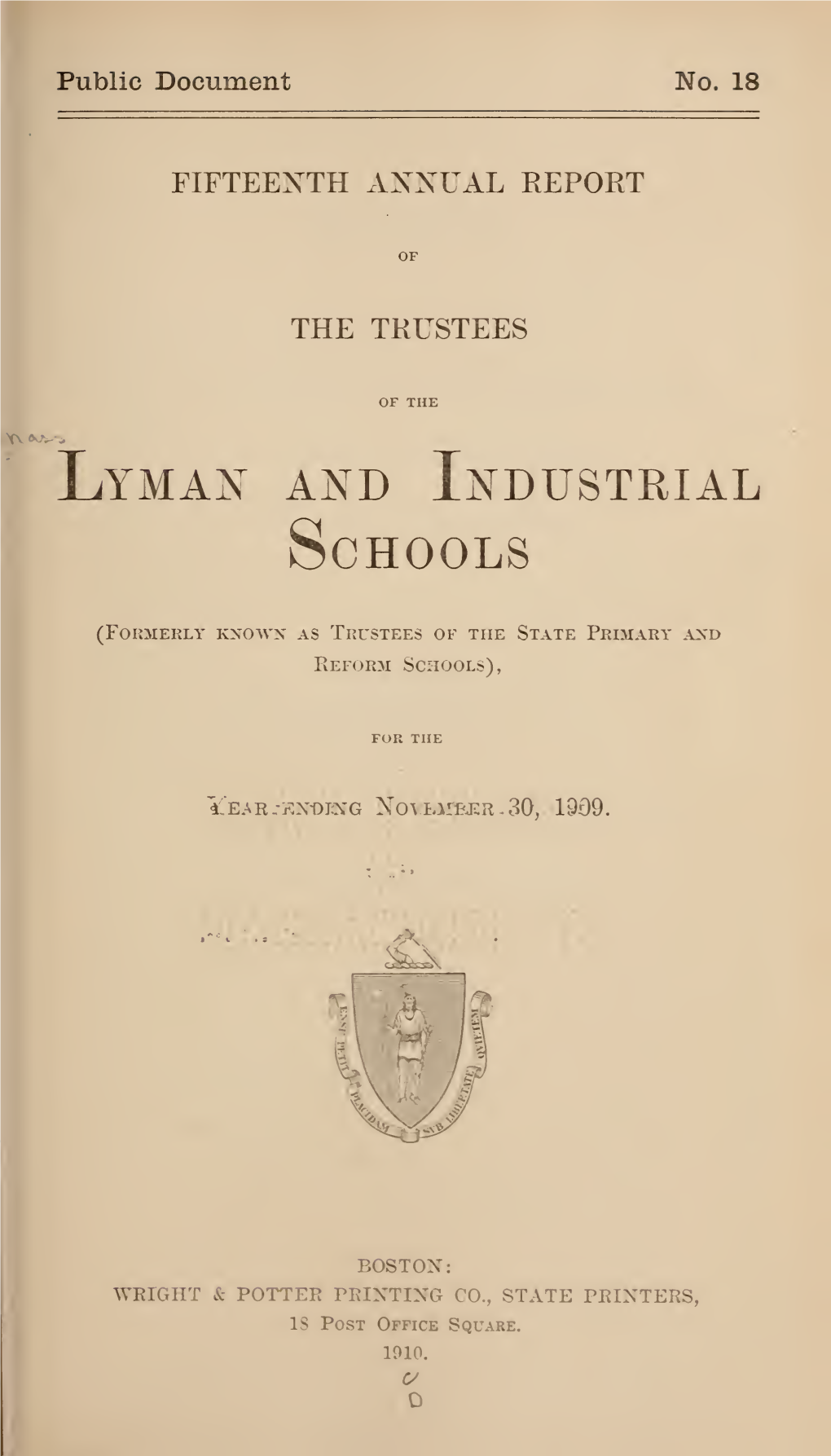 9Th to 16Th Annual Report of the Lyman and Industrial Schools