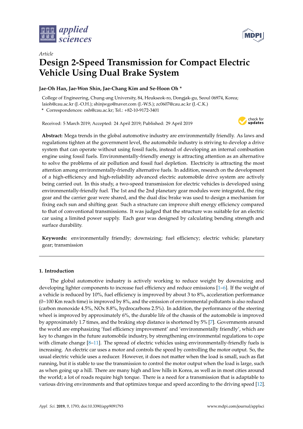 Design 2 Speed Transmission For Compact Electric Vehicle Using Dual