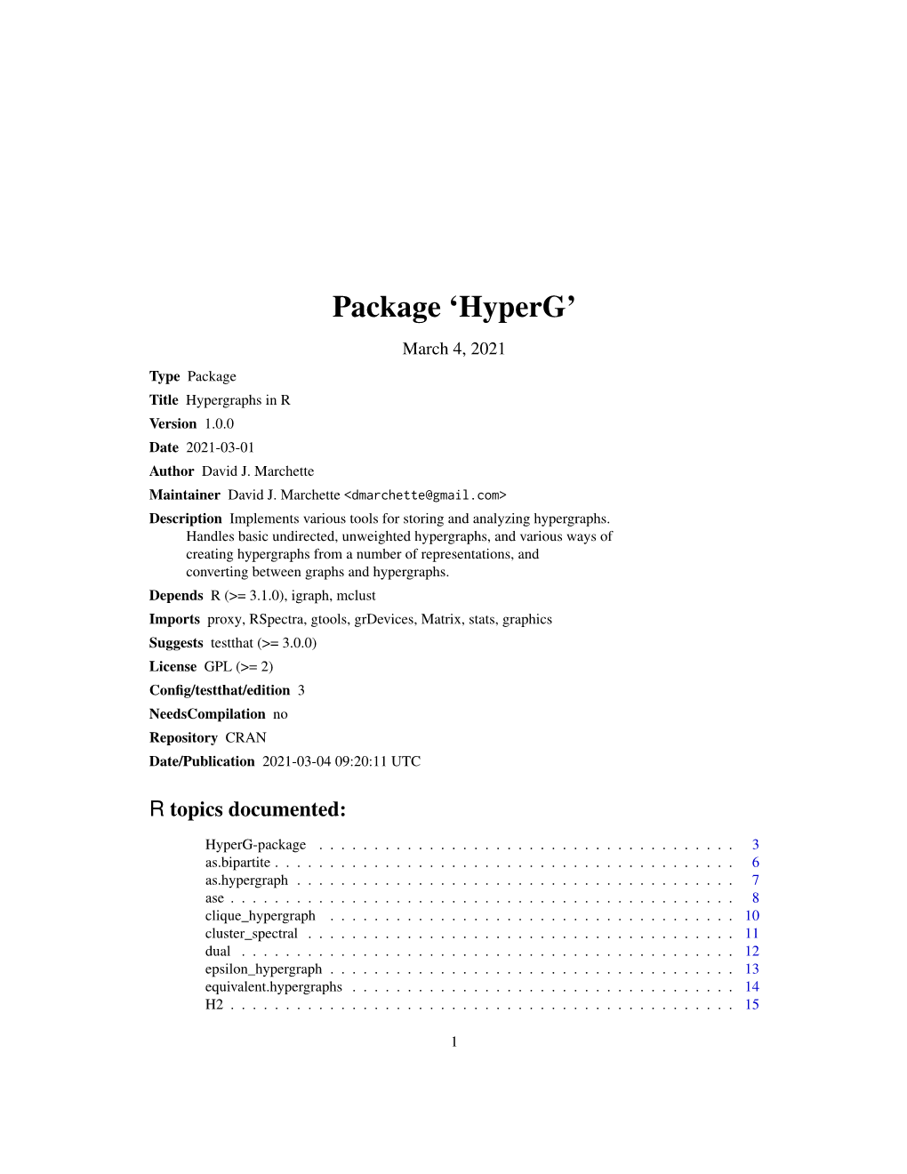 Package 'Hyperg'