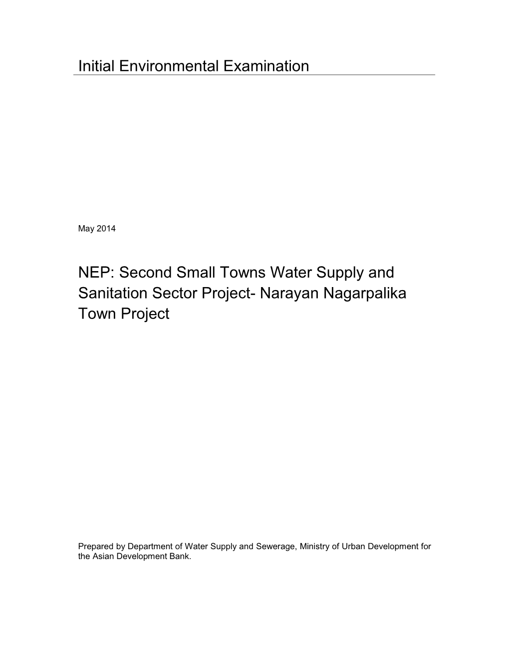 41022-022: Second Small Towns Water Supply and Sanitation Sector