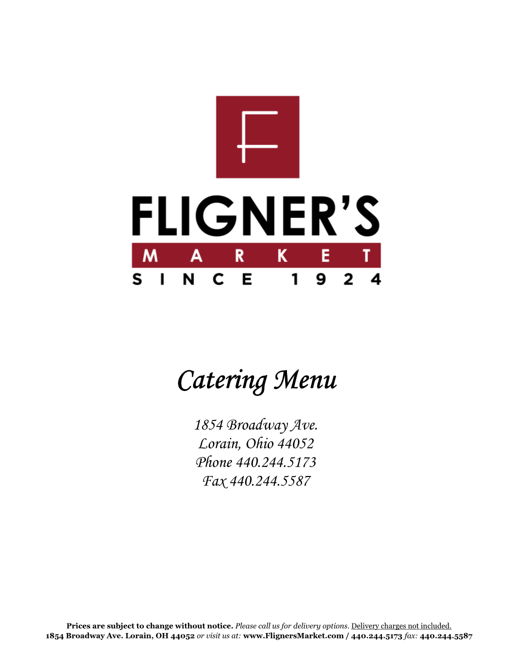 Catering Menu