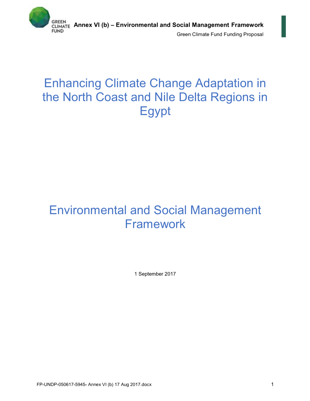 Enhancing Climate Change Adaptation in the North Coast and Nile Delta Regions in Egypt