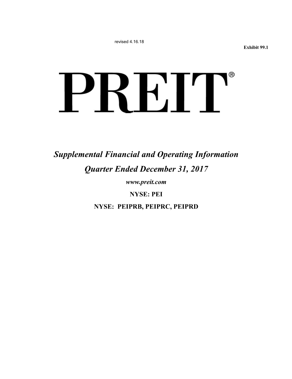 Supplemental Financial and Operating Information Quarter