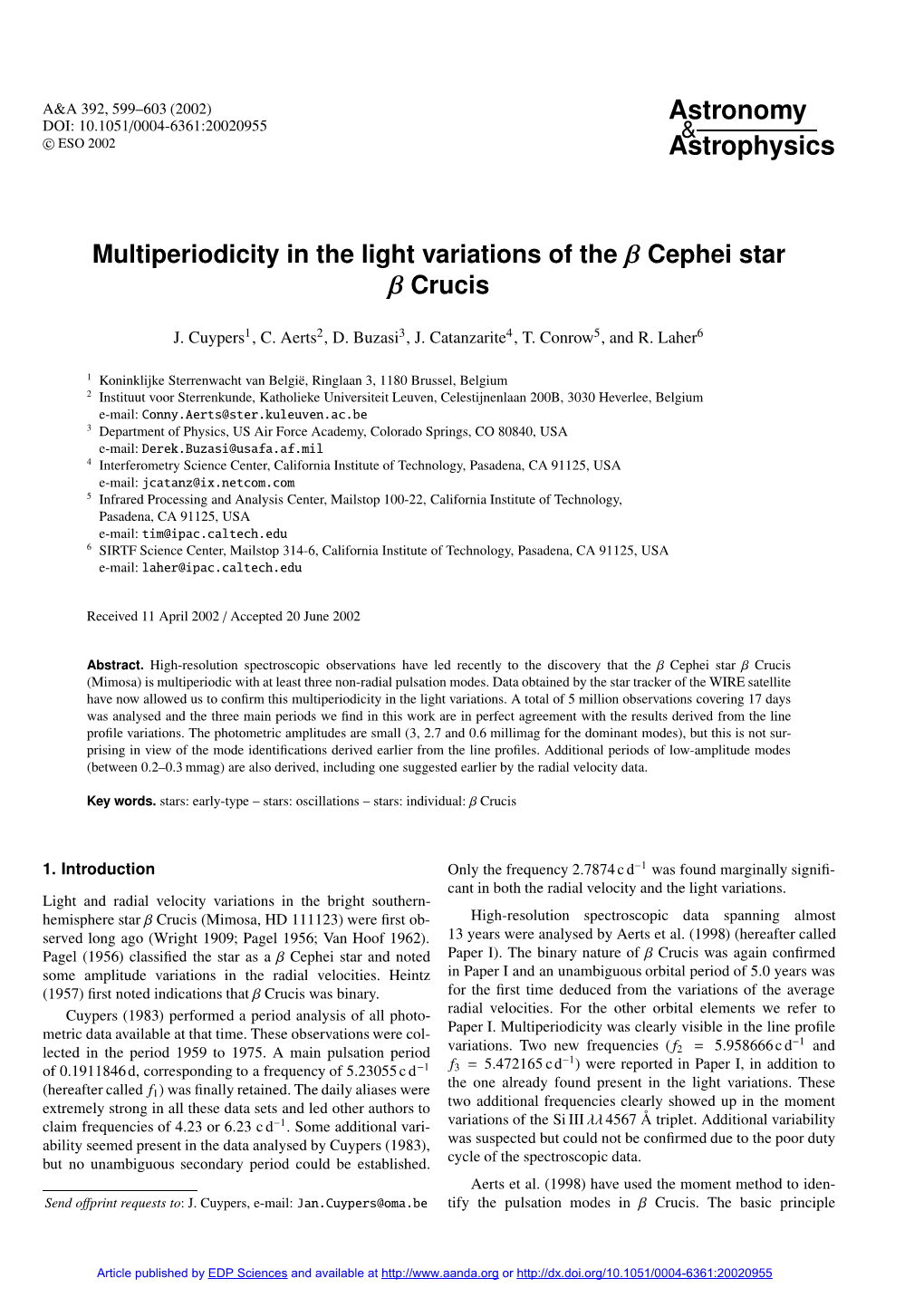 Multiperiodicity in the Light Variations of the Β Cephei Star Β Crucis