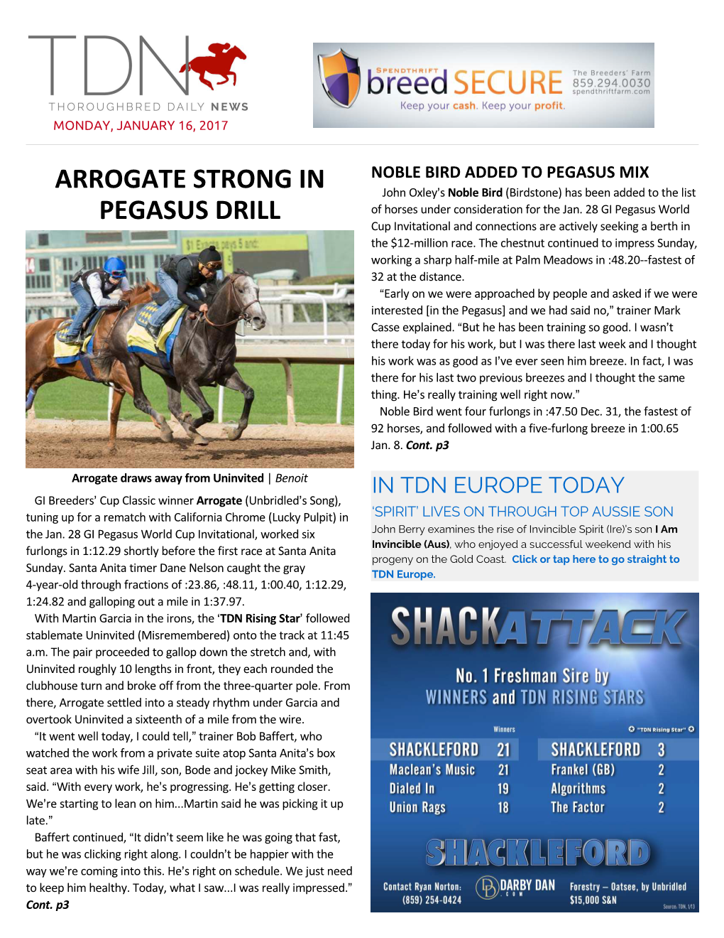 Arrogate Strong in Pegasus Drill (Cont