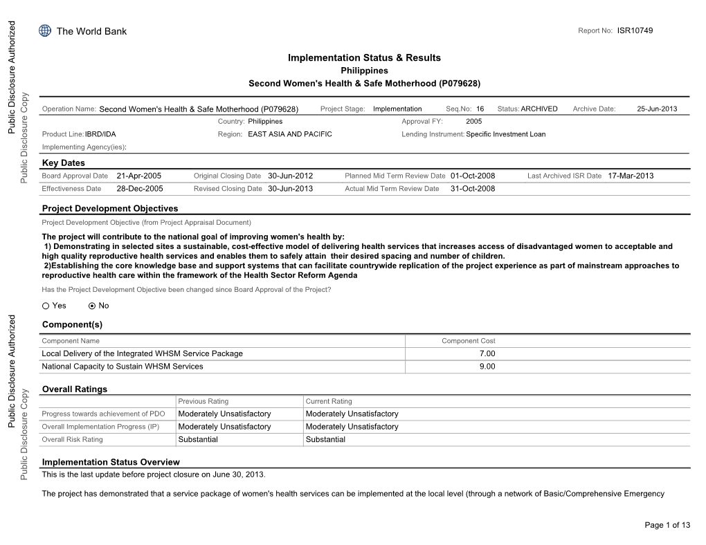 World Bank Document