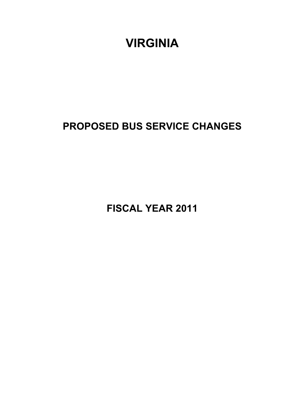 Proposed Bus Service Changes