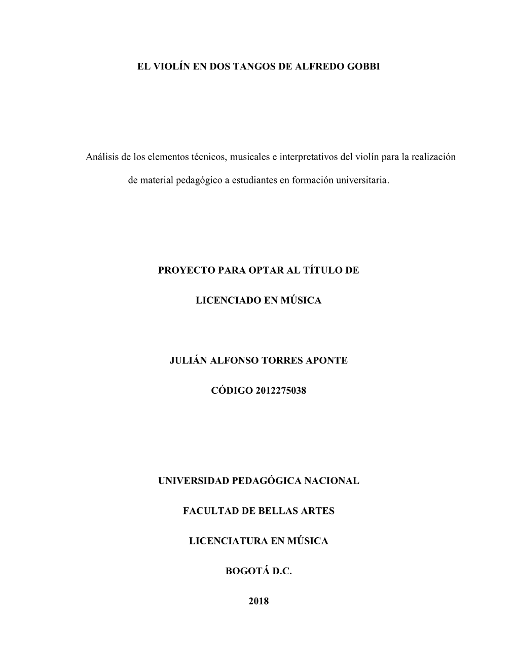 EL VIOLÍN EN DOS TANGOS DE ALFREDO GOBBI Análisis De Los