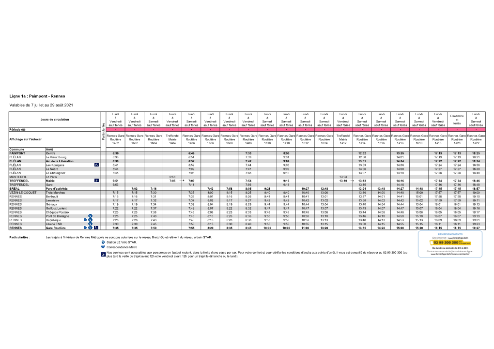 Horaires Client 1A