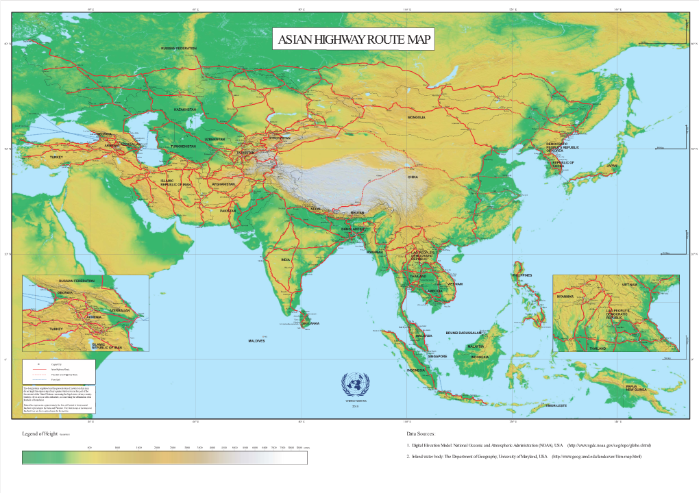 ASIAN HIGHWAY ROUTE MAP 500 Km