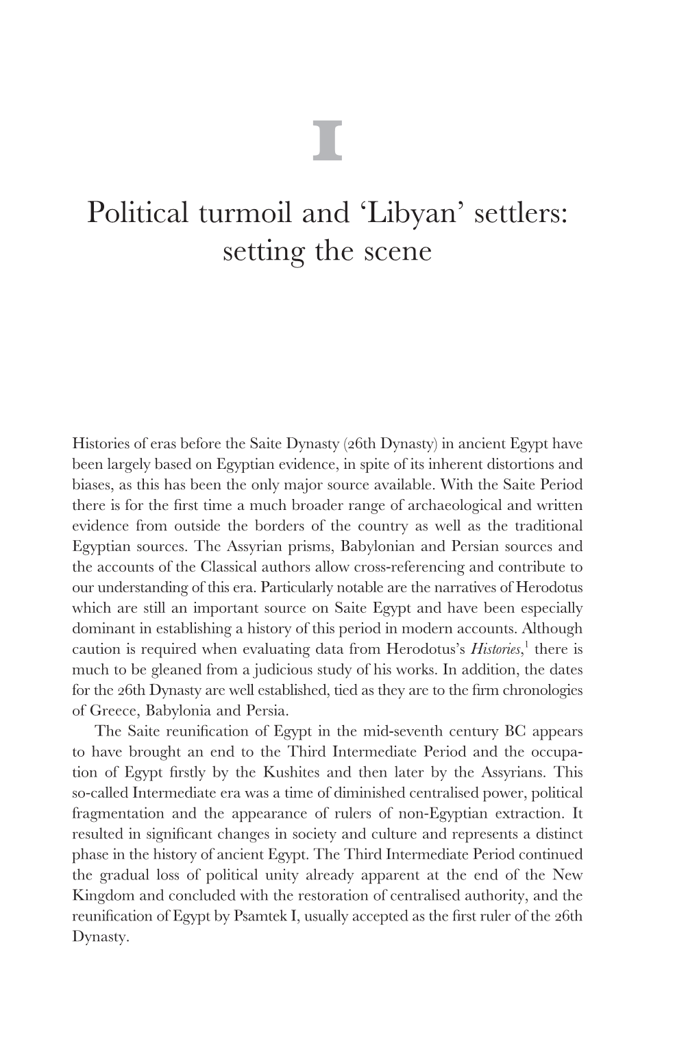 Libyan’ Settlers: Setting the Scene