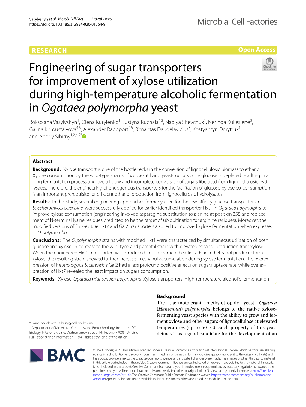 Engineering of Sugar Transporters for Improvement of Xylose Utilization