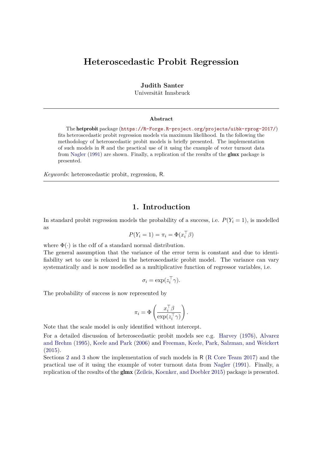 Heteroscedastic Probit Regression