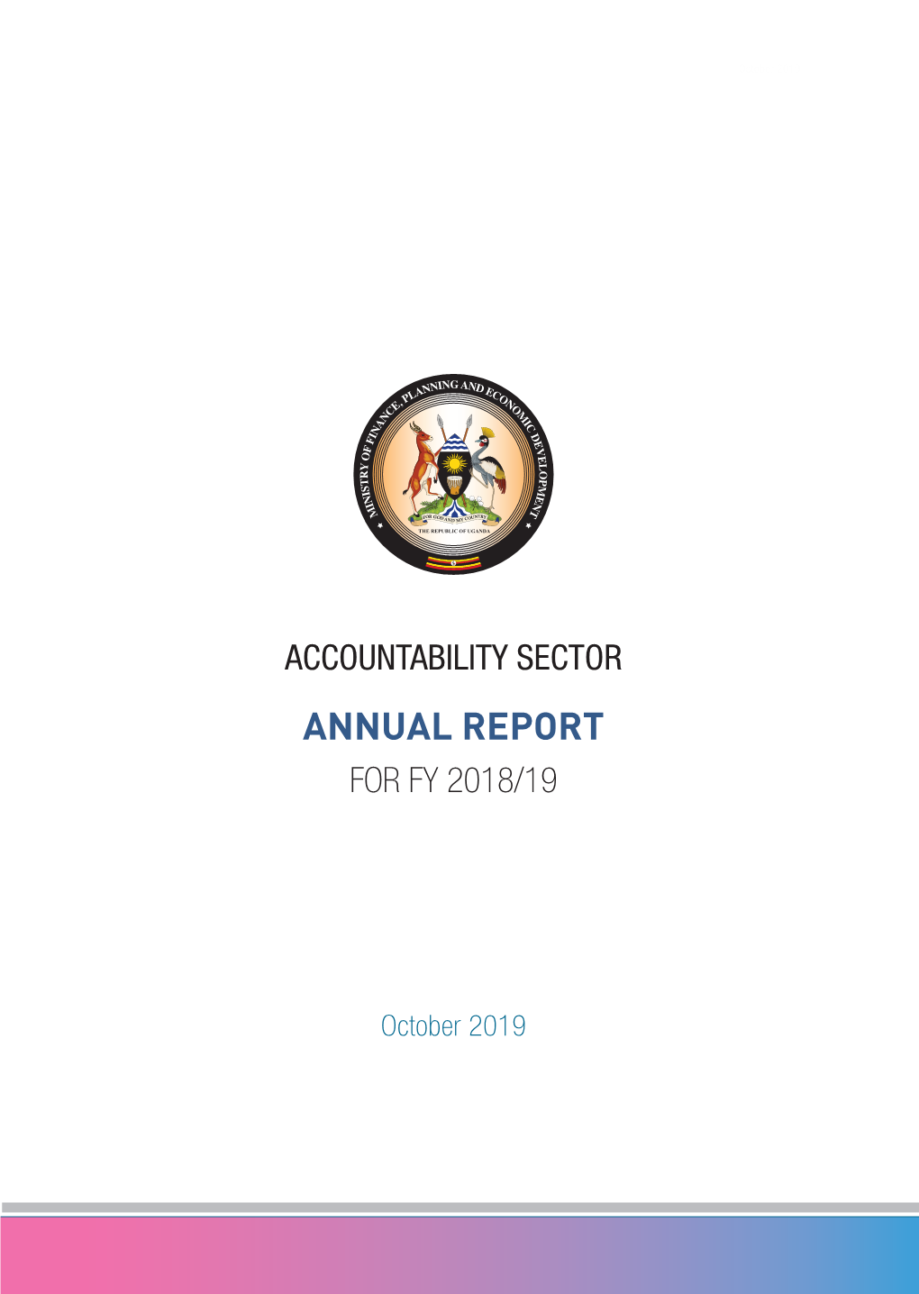 Accountability Sector Annual Report for Fy 2018-19