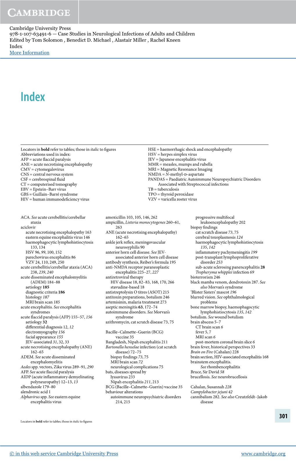 Cambridge University Press 978-1-107-63491-6 — Case Studies in Neurological Infections of Adults and Children Edited by Tom Solomon , Benedict D