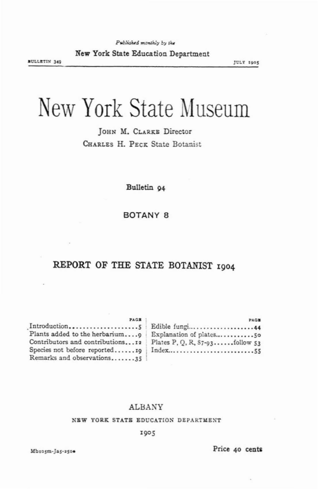 Report of the State Botanist 1904