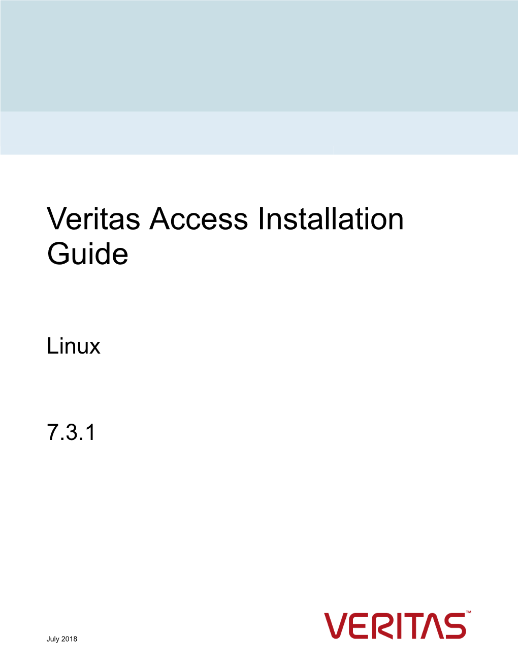 Veritas Access Installation Guide : Linux