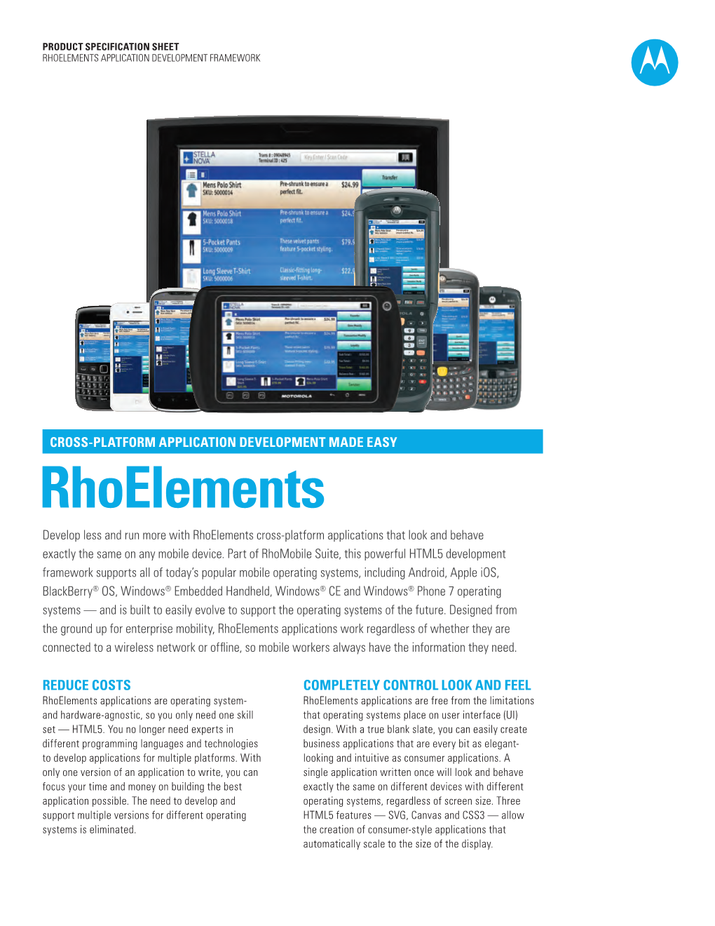 Rhoelements APPLICATION DEVELOPMENT Framework