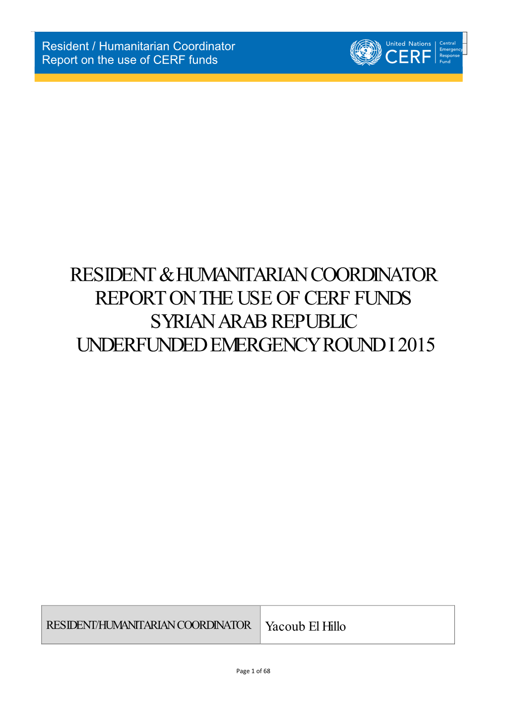 15-UF-SYR-13605-NR01 Syrian Arab Republic RCHC.Report