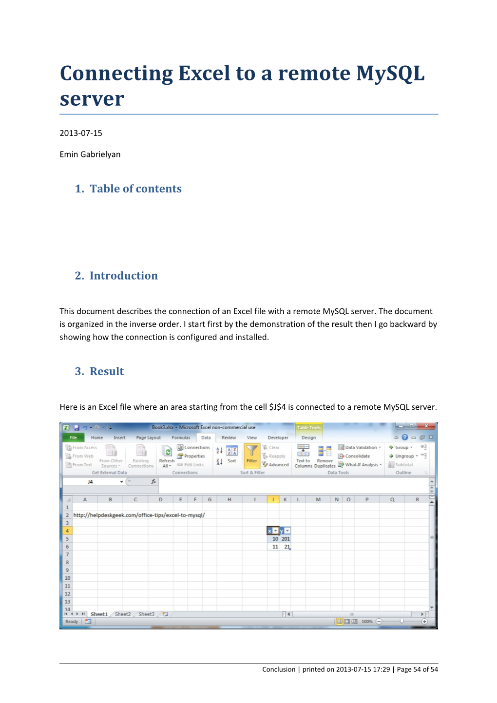 Connecting Excel to a Remote Mysql Server