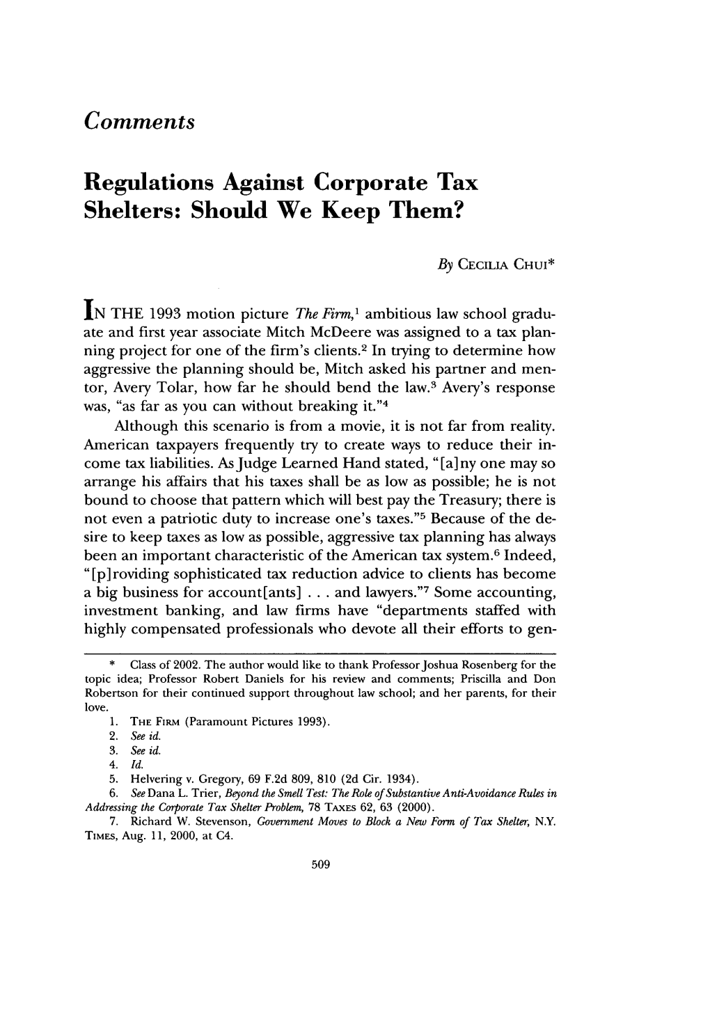 Regulations Against Corporate Tax Shelters: Should We Keep Them?