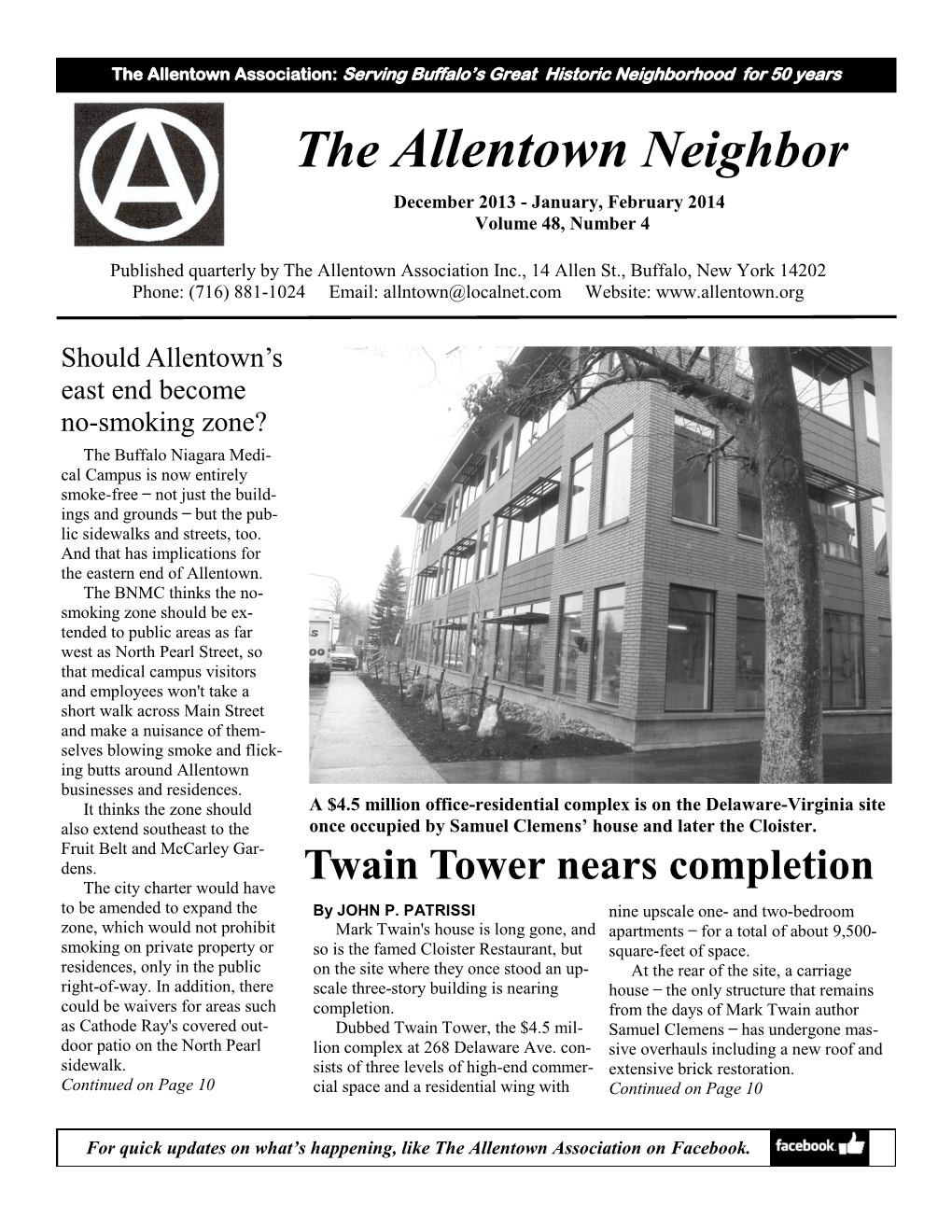 The Allentown Neighbor December 2013 - January, February 2014 Volume 48, Number 4