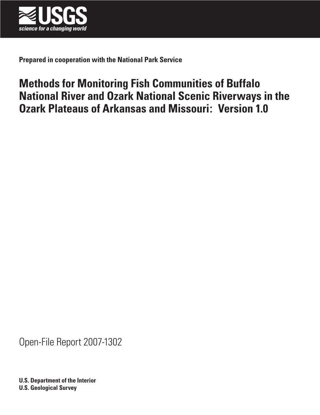 Methods for Monitoring Fish Communities of Buffalo National River and Ozark National Scenic Riverways in the Ozark Plateaus of Arkansas and Missouri: Version 1.0