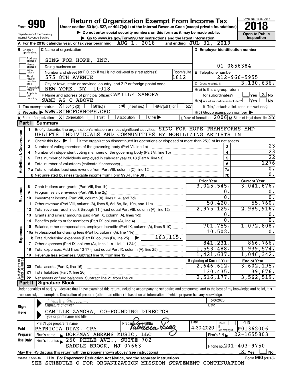 Return of Organization Exempt from Income Tax OMB No