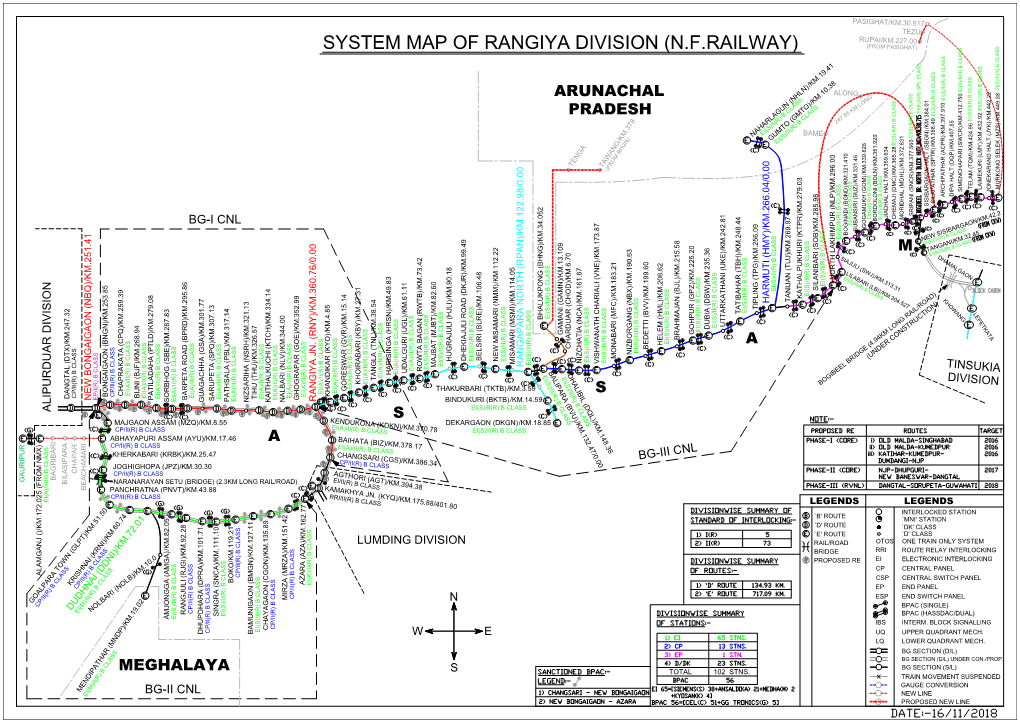 System Map of Rangiya Division (N.F.Railway) (From Pasighat)