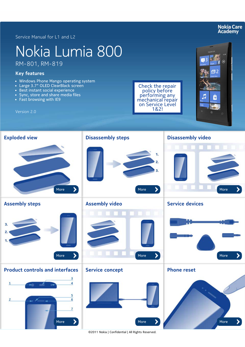 Nokia Lumia 800 RM-801 819 Service Manual L1L2