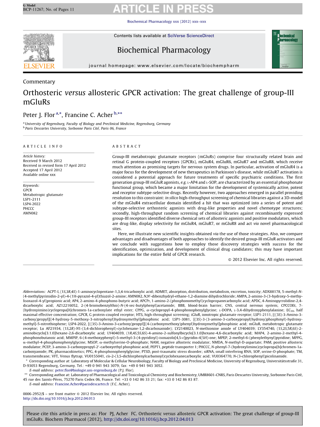 Orthosteric Versus Allosteric GPCR Activation: the Great Challenge of Group-III Mglurs