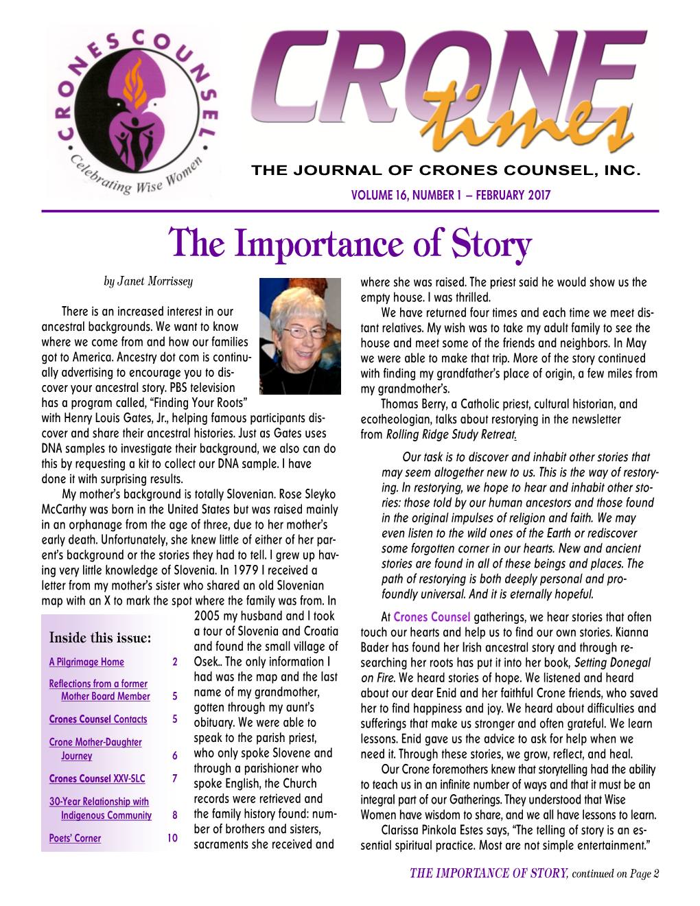 The Importance of Story by Janet Morrissey Where She Was Raised