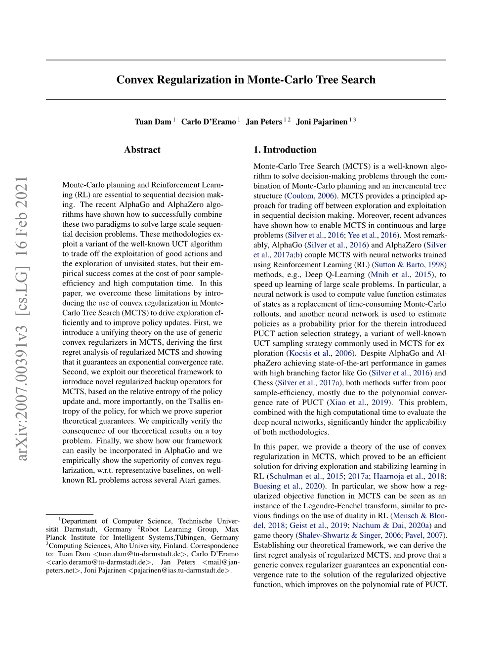 Convex Regularization in Monte-Carlo Tree Search