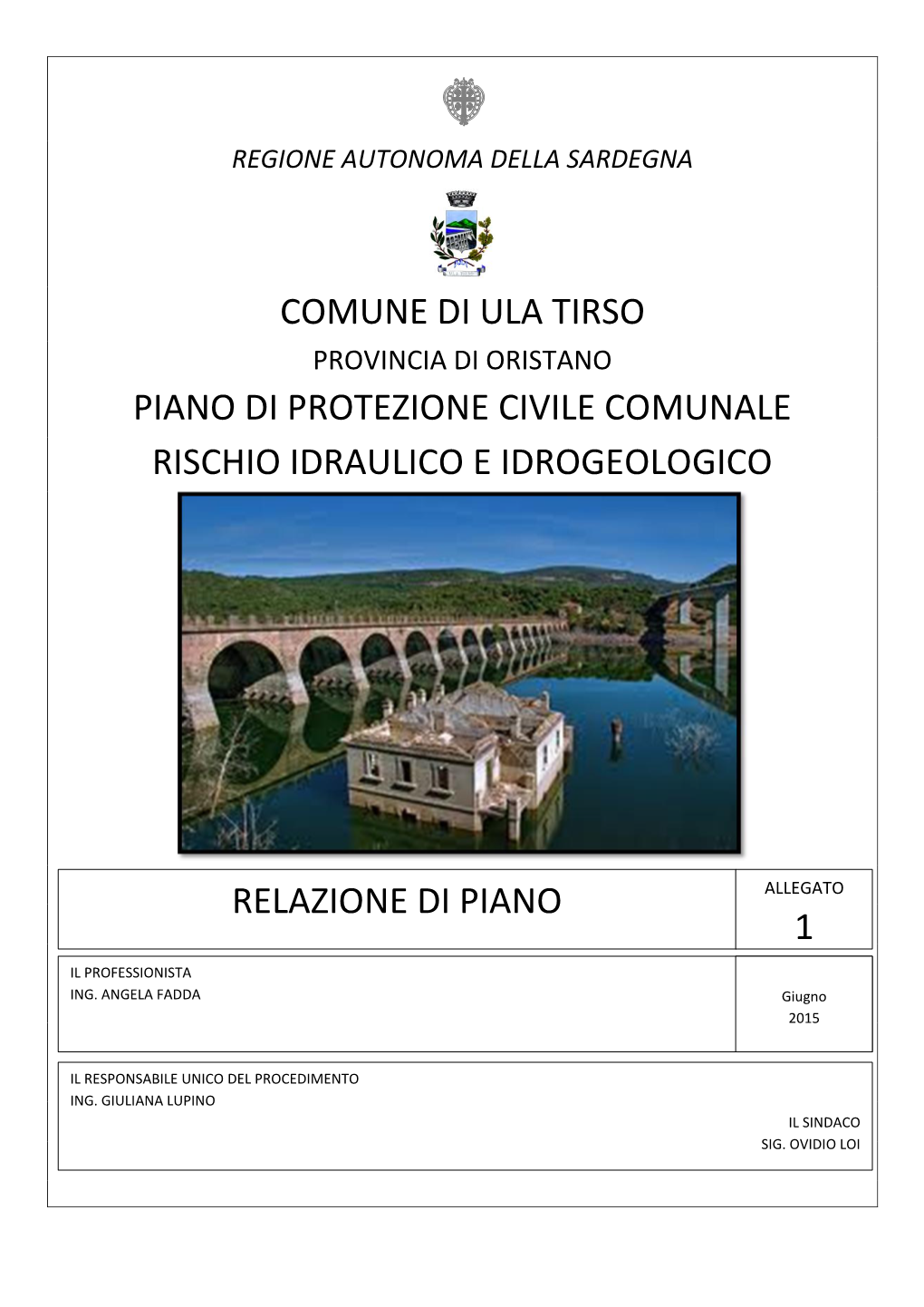 Comune Di Ula Tirso Piano Di Protezione Civile Comunale