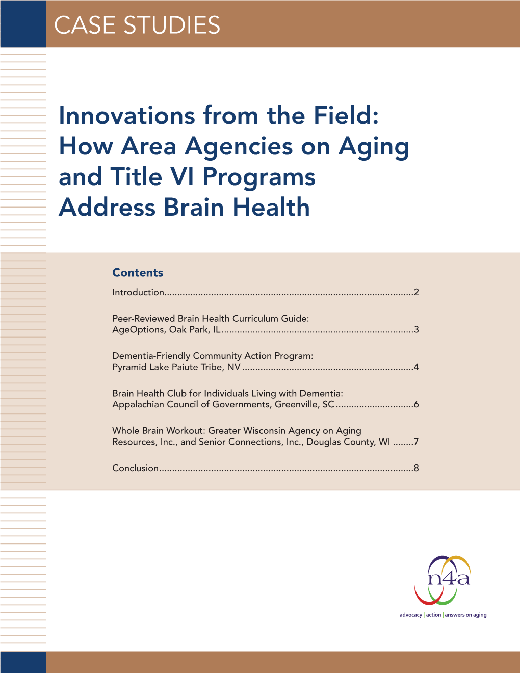 How Area Agencies on Aging and Title VI Programs Address Brain Health