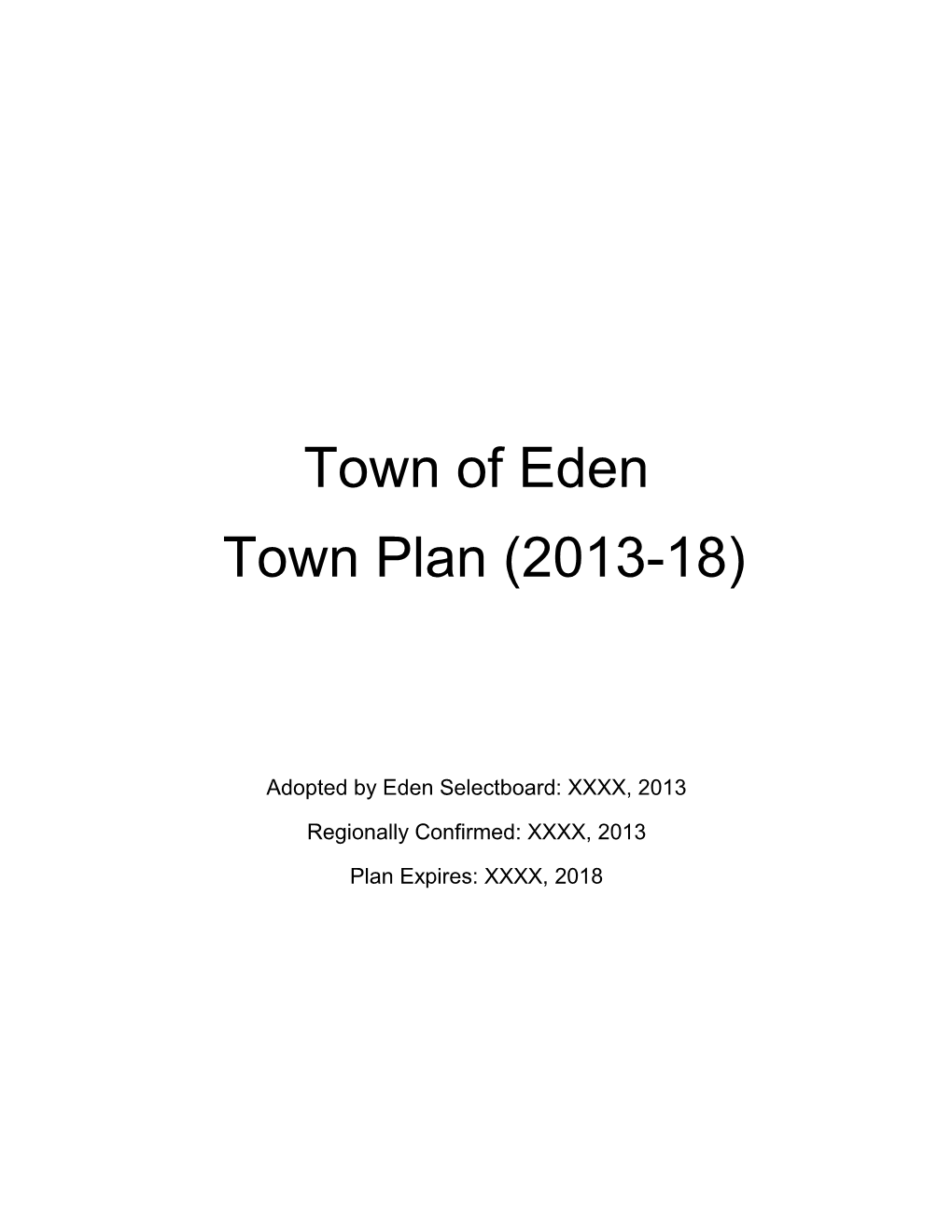 Eden, Vermont Town Plan (2013-18)