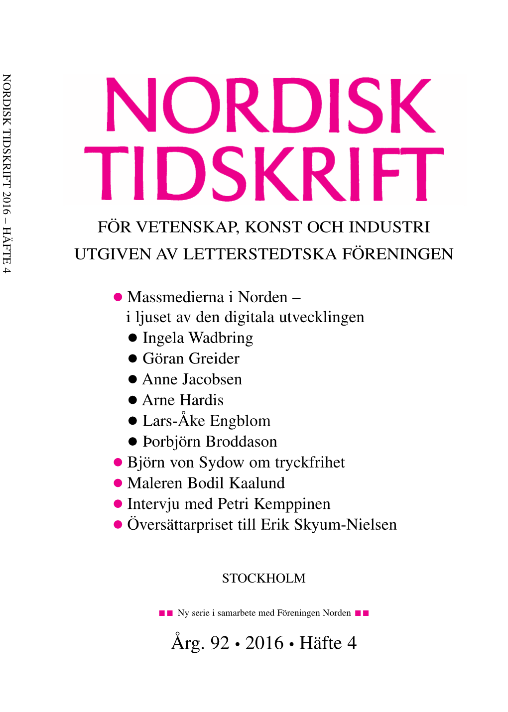 Nordisk Tidskrift 4-2016 (Pdf)