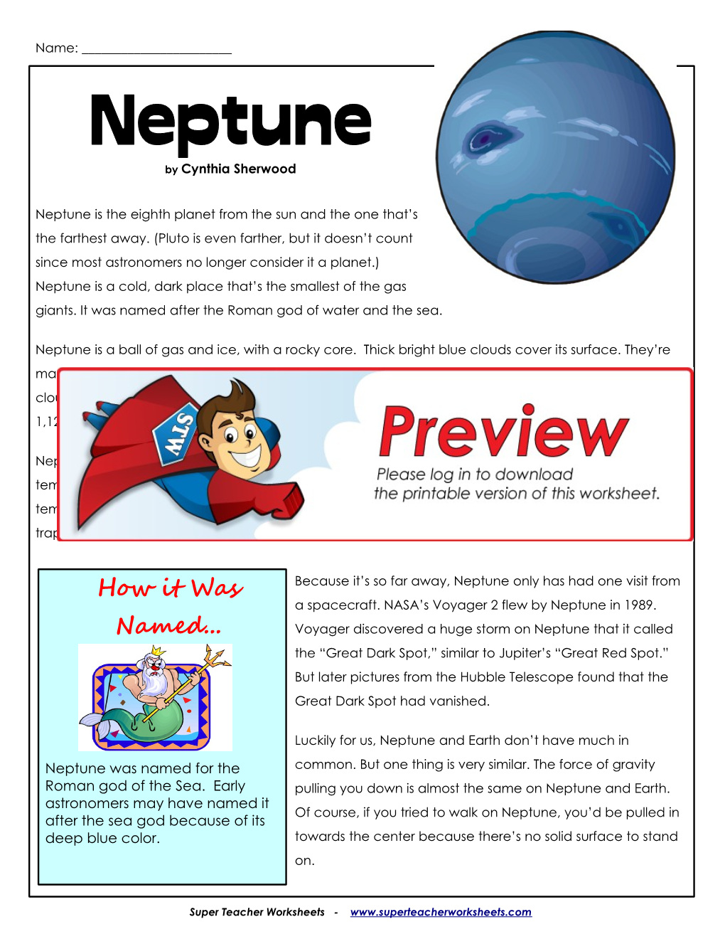 Neptune by Cynthia Sherwood