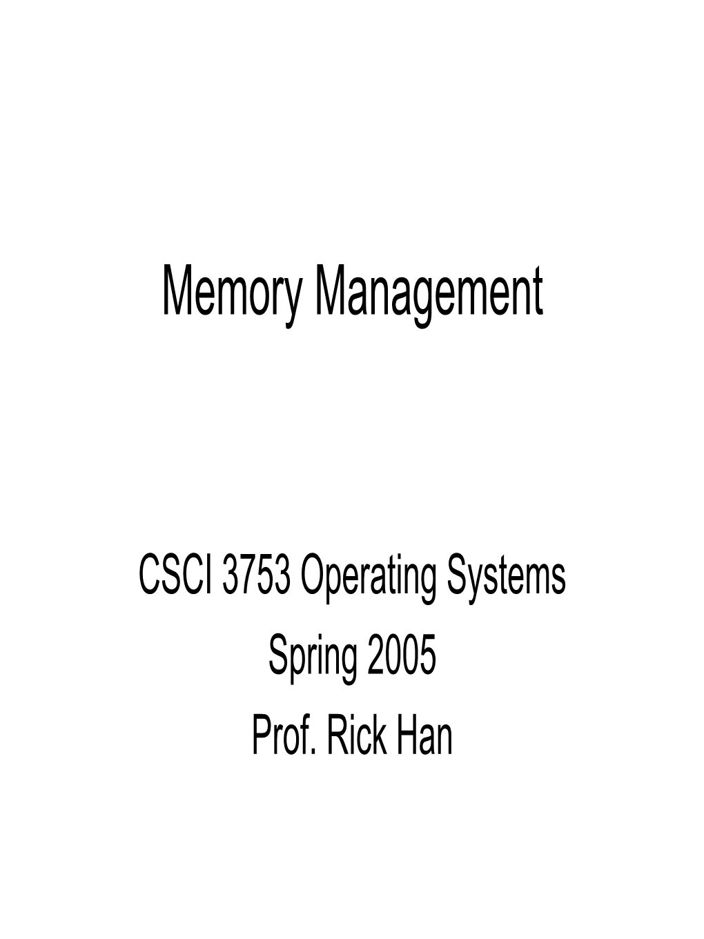 Memory Management