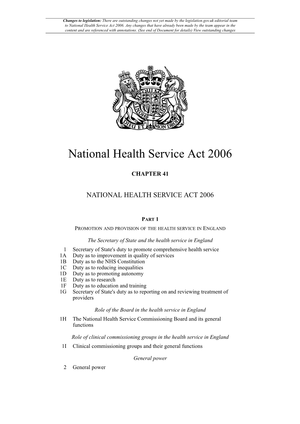 National Health Service Act 2006