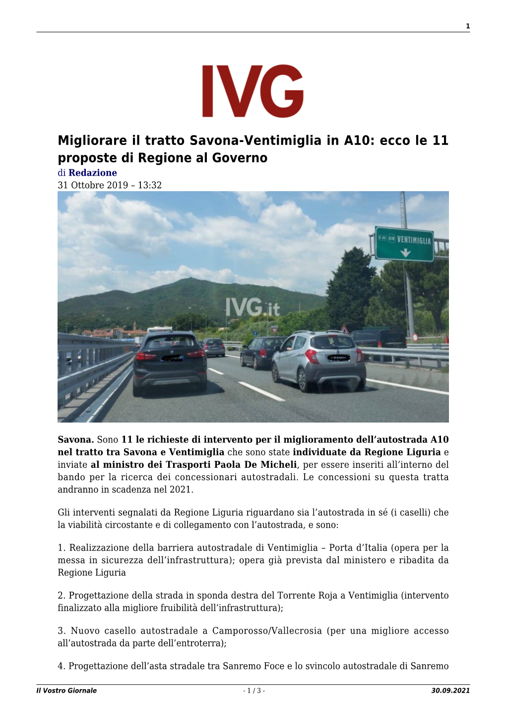 Il Vostro Giornale - 1 / 3 - 30.09.2021 2