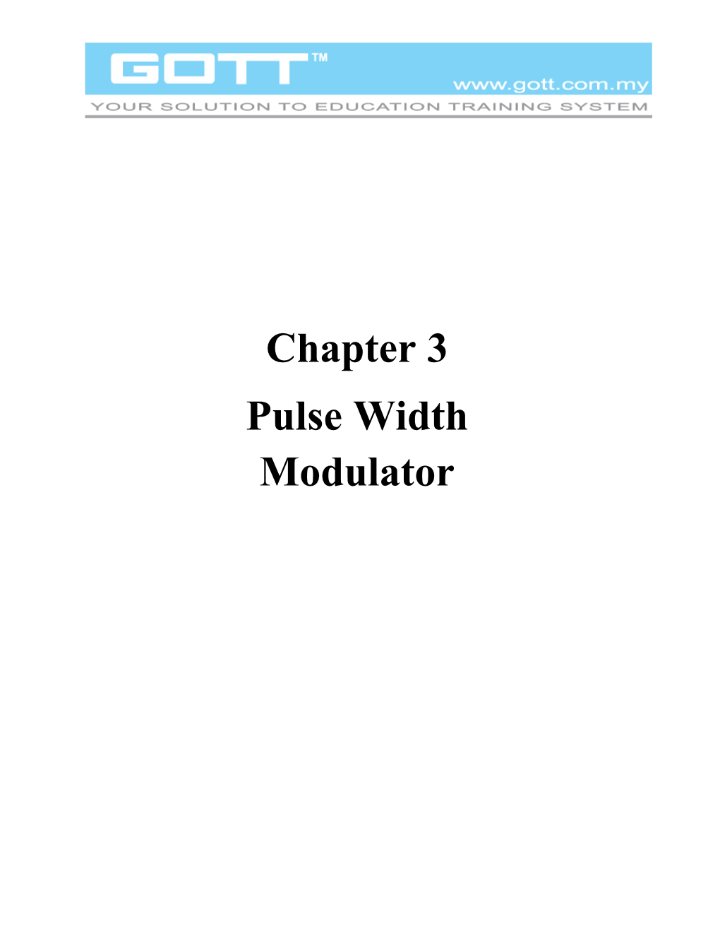 Chapter 3 Pulse Width Modulator