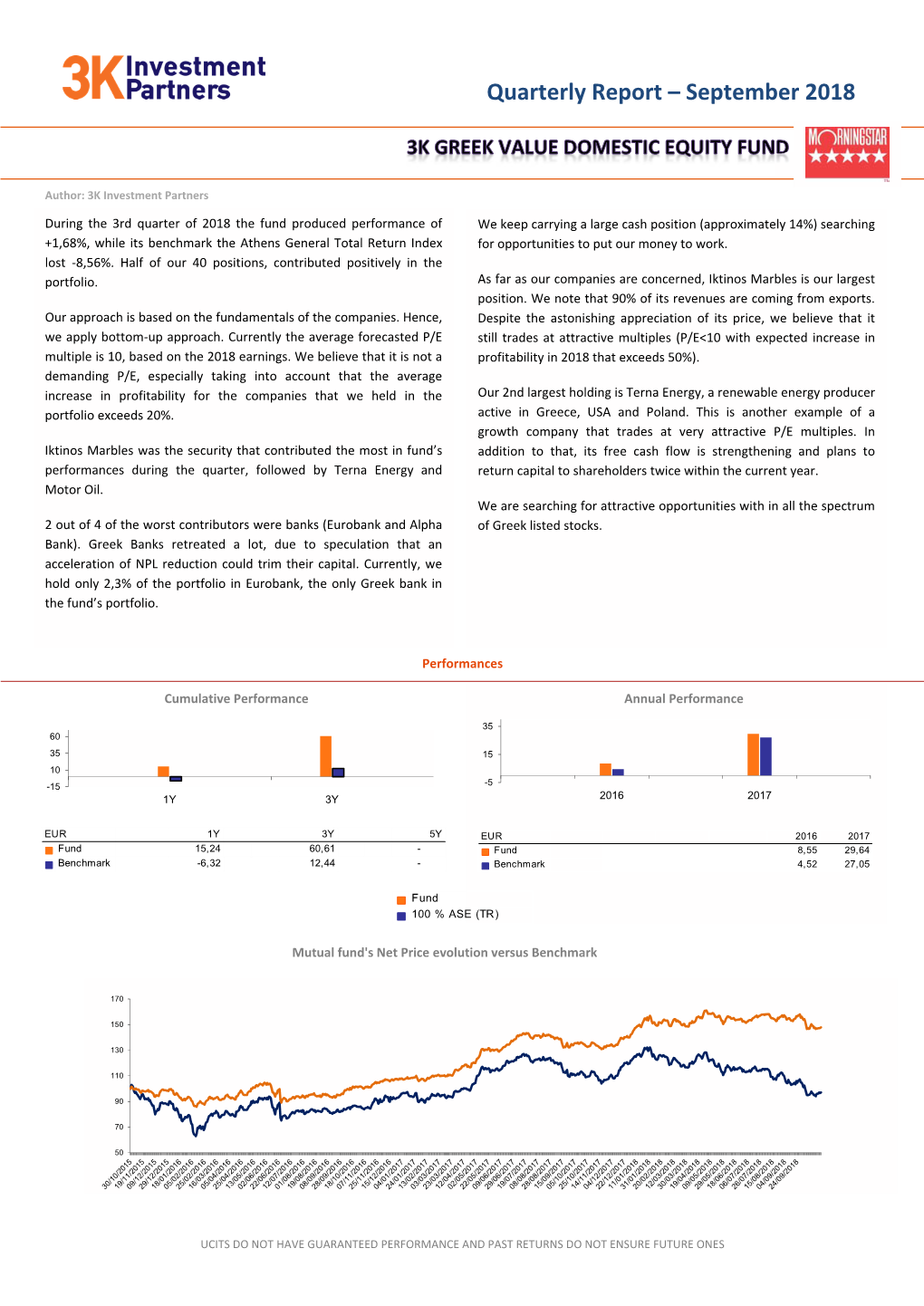 Quarterly Report – September 2018