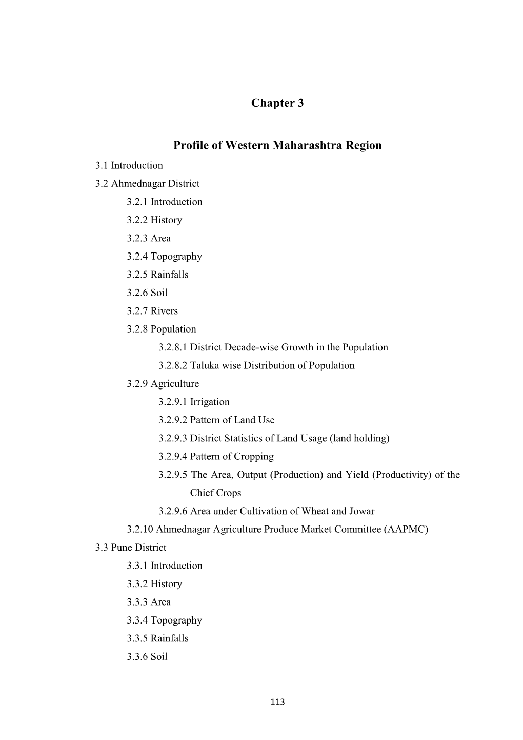 Chapter 3 Profile of Western Maharashtra Region