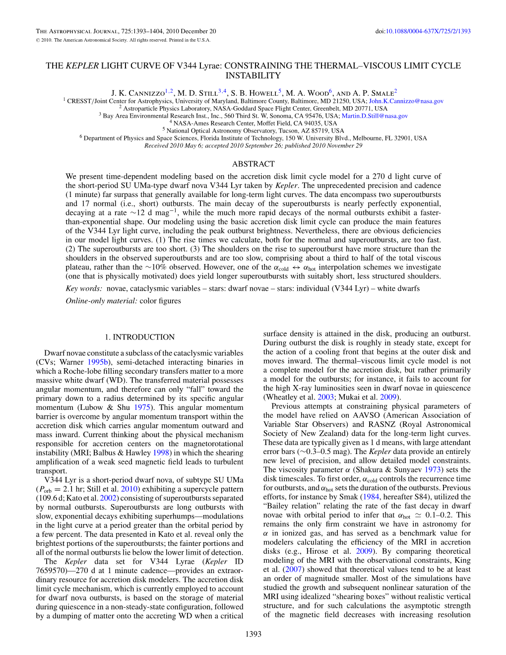 THE KEPLER LIGHT CURVE of V344 Lyrae: CONSTRAINING the THERMAL–VISCOUS LIMIT CYCLE INSTABILITY