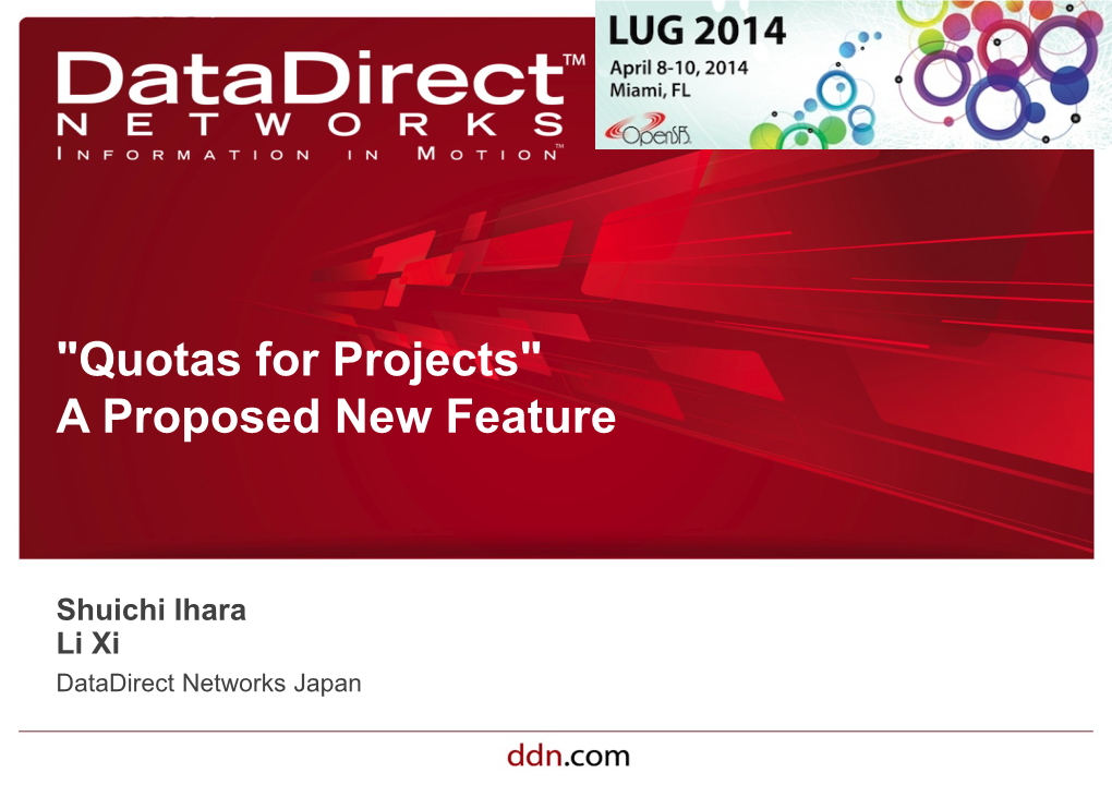 Quotas for Projects" a Proposed New Feature