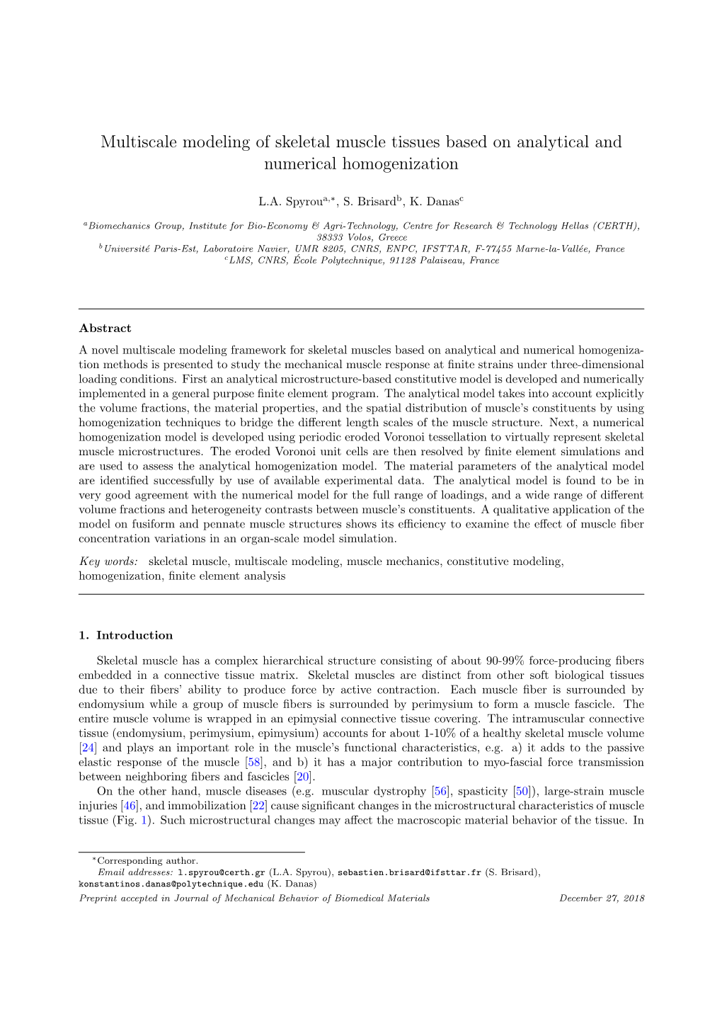 Multiscale Modeling of Skeletal Muscle Tissues Based on Analytical and Numerical Homogenization