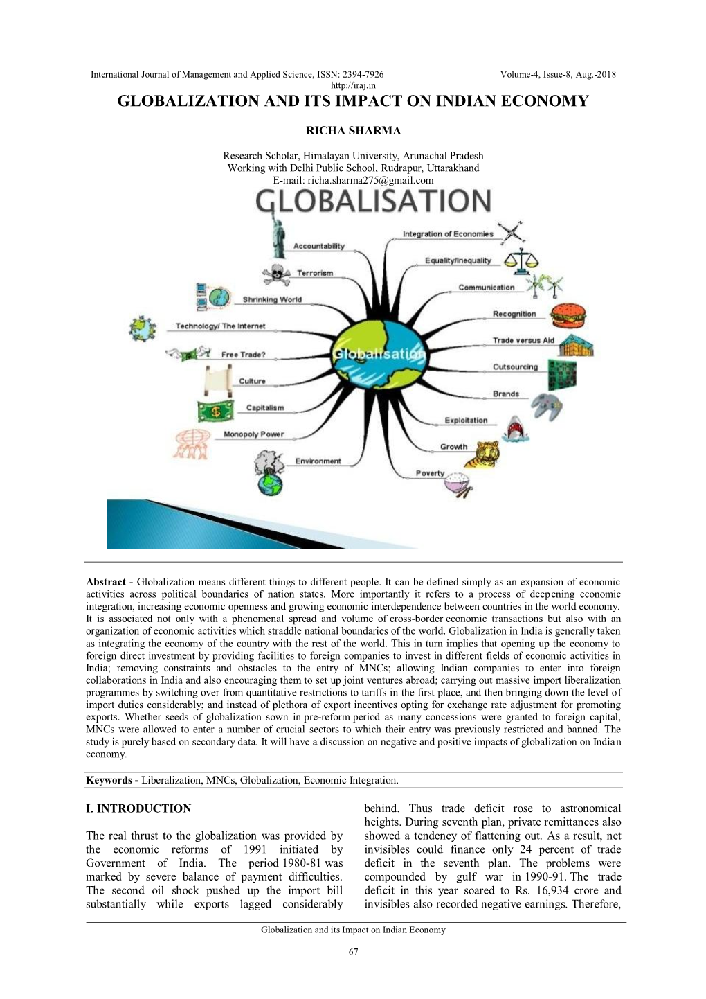 Globalization and Its Impact on Indian Economy