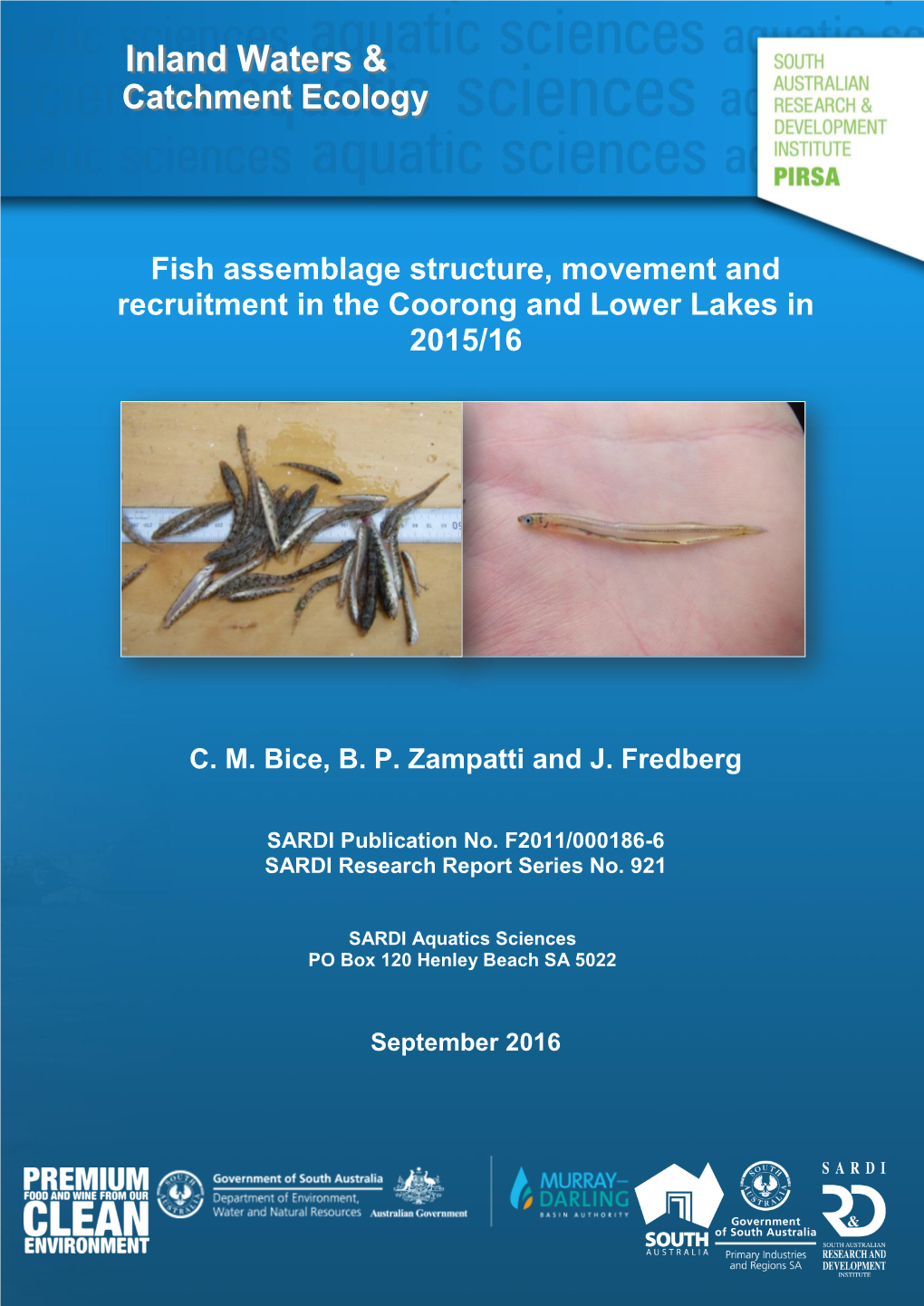 Fish Assemblage Structure, Movement and Recruitment in the Coorong and Lower Lakes in 2015/16
